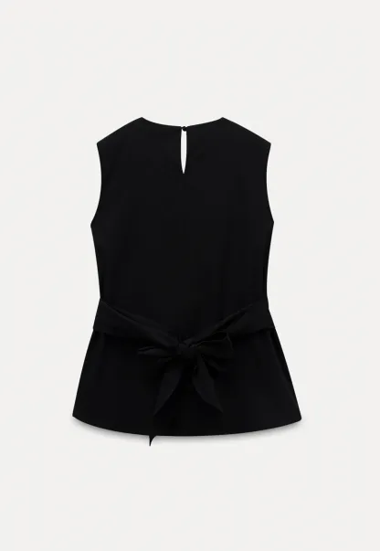 Women’s Twist-Front Sleeveless Peplum Top