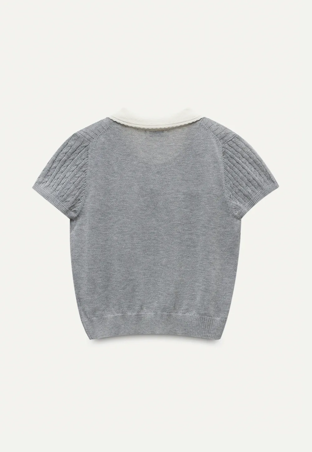 Women's Contrast Peter Pan Collar Cable Knit Cardigan