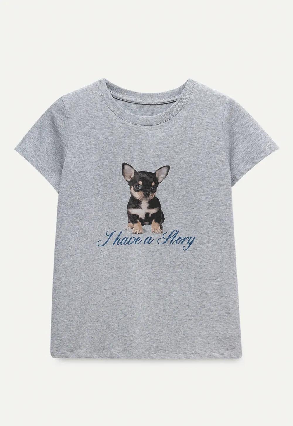 Artistic Dog Graphic Fitted Tee