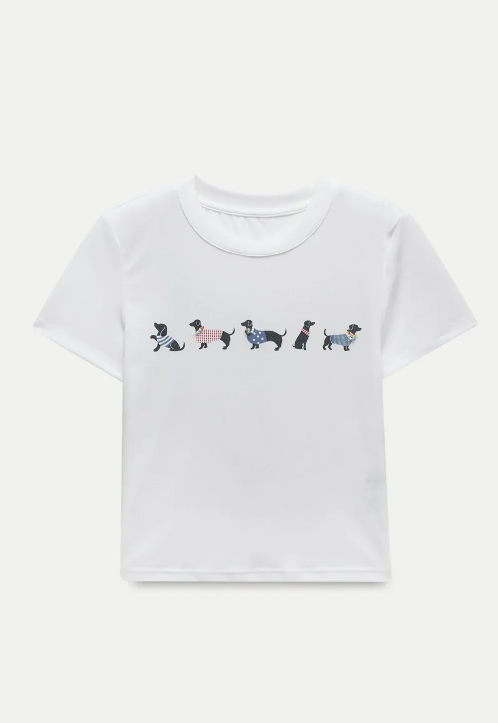 Artistic Dog Graphic Fitted Tee