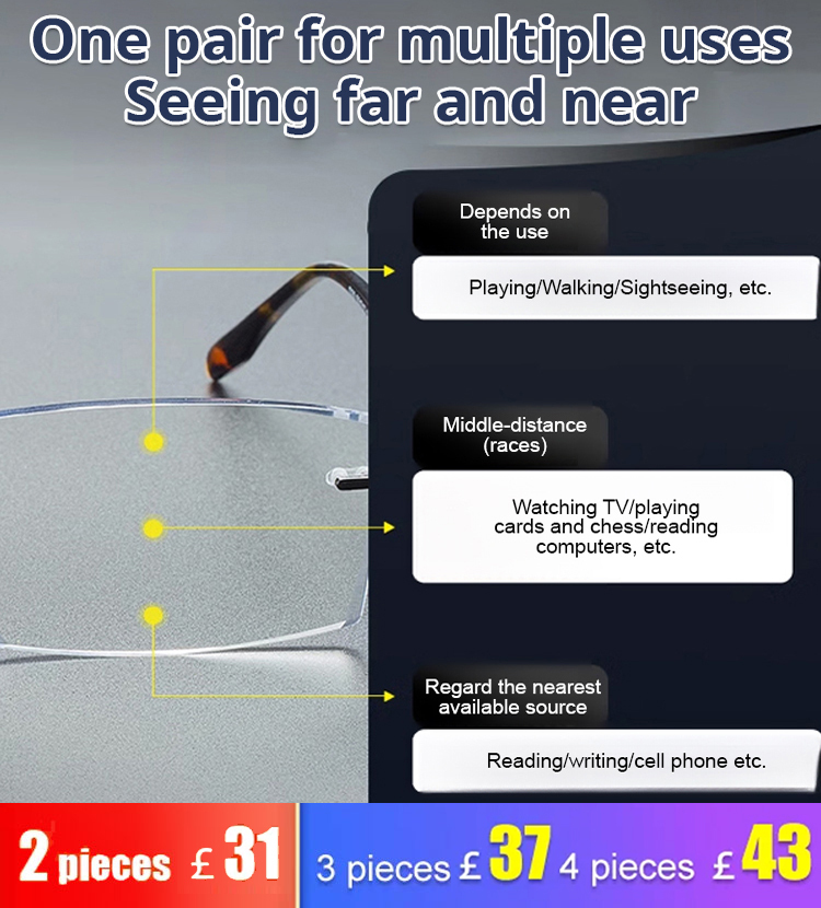 Color-changing anti-blue light presbyopia glasses