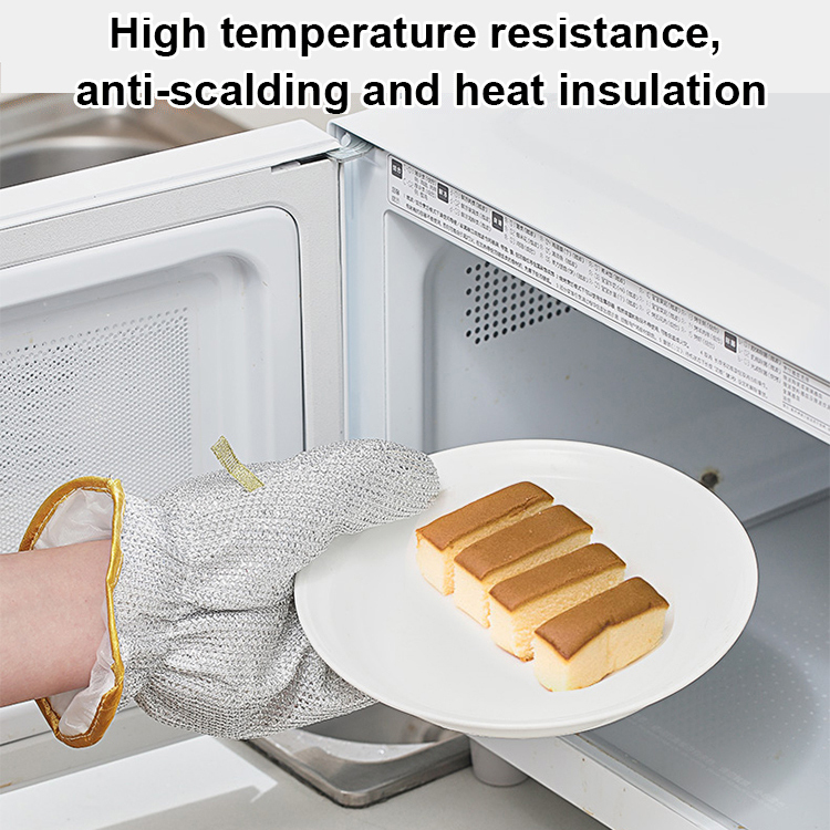 Waterproof and oil-proof dishwashing steel wool gloves