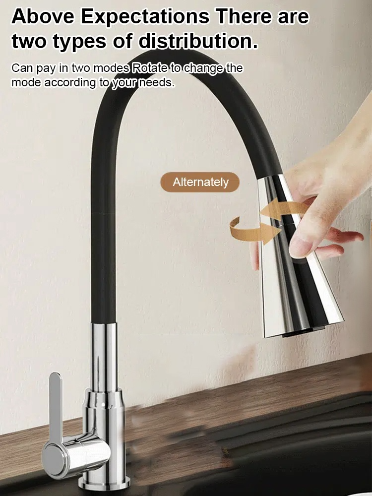 2-speed adjustable rotatable universal household faucet