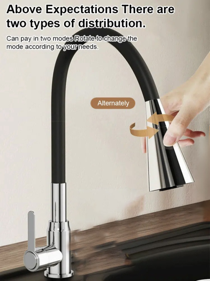 2-speed adjustable rotatable universal household faucet