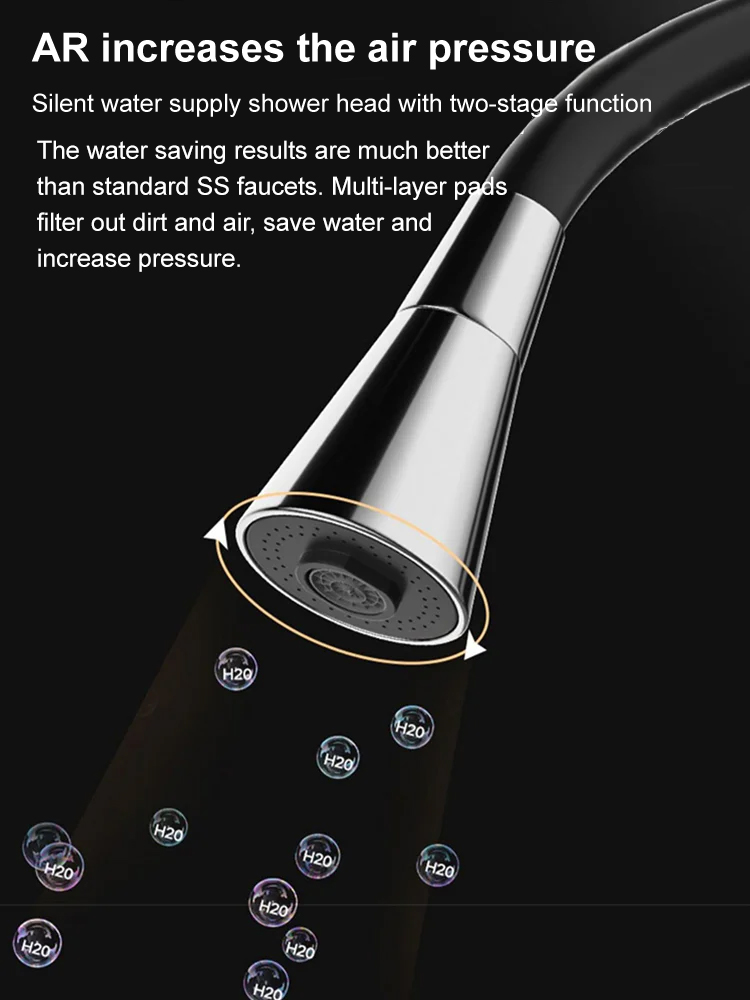 2-speed adjustable rotatable universal household faucet