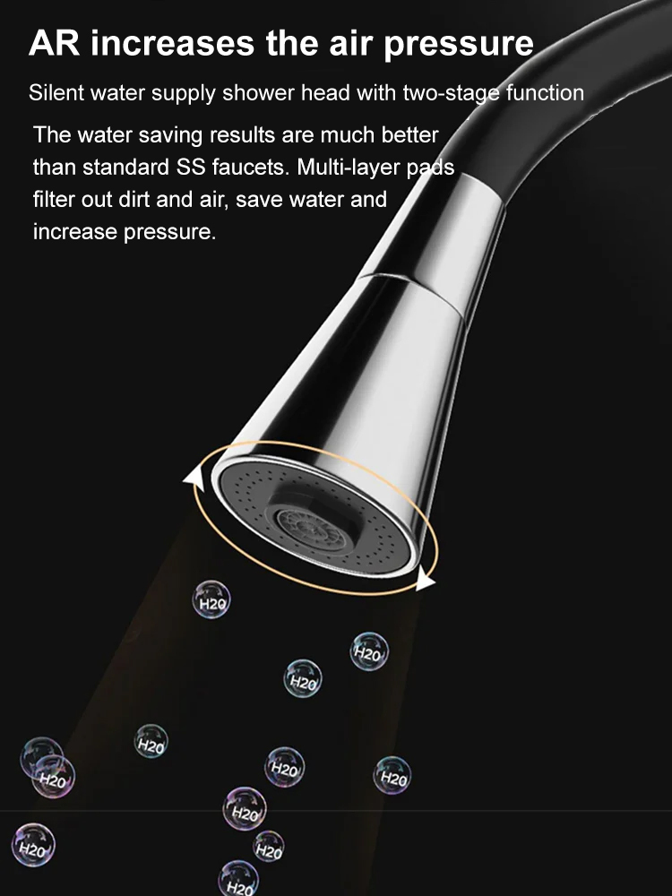 2-speed adjustable rotatable universal household faucet