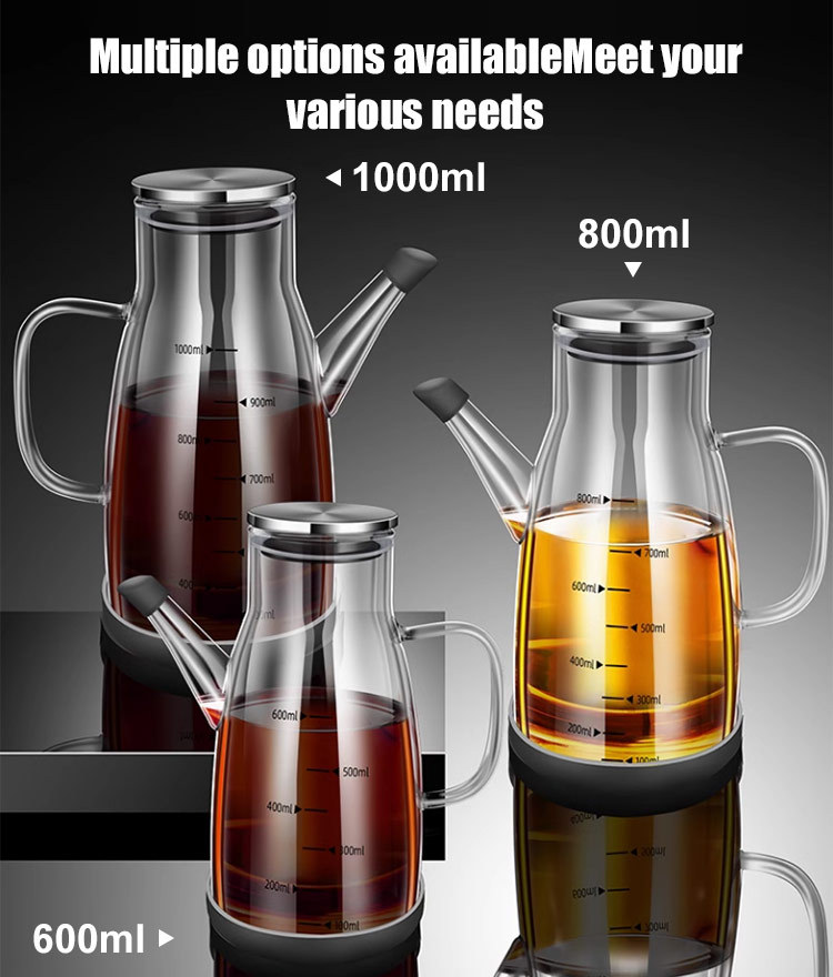 Thickened High Borosilicate Glass Heat Resistant and Explosion Proof Oil Pourer with Spout