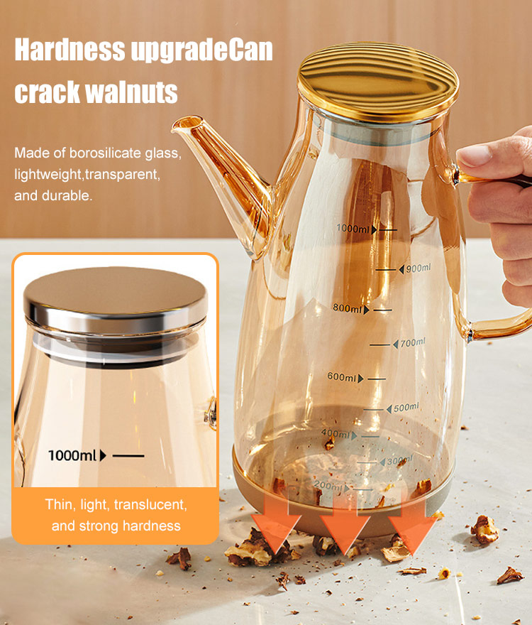 Thickened High Borosilicate Glass Heat Resistant and Explosion Proof Oil Pourer with Spout