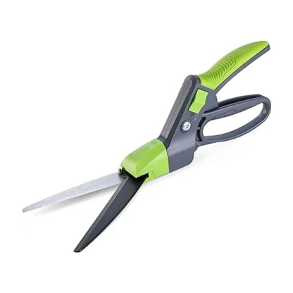 Cisaille à Gazon Rotative 360°, Cisaille Orientable avec Verrou de Sécurité, Poignée Ergonomique, Outil de Jardinage pour Pelouse, Plantes, Bonsaïs et Bordures