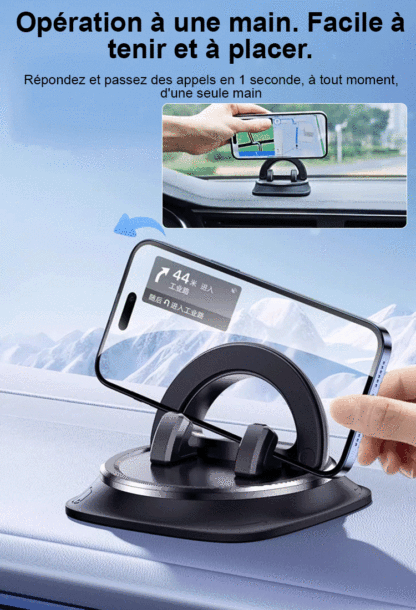 Support Smartphone Voiture Nano - Fixation Ultra Stable 360° - Adhésif Lavable Sans Traces 🚗 📱