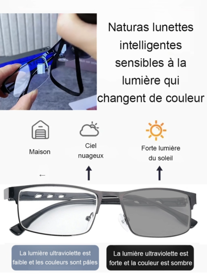 [Sans Ordonnance] Lunettes de Lecture à Zoom Intelligent 👓 | Vision Nette -10.0 à +10.0 | Anti-Lumière Bleue | Photochromiques | Monture Titane 7g ☀️