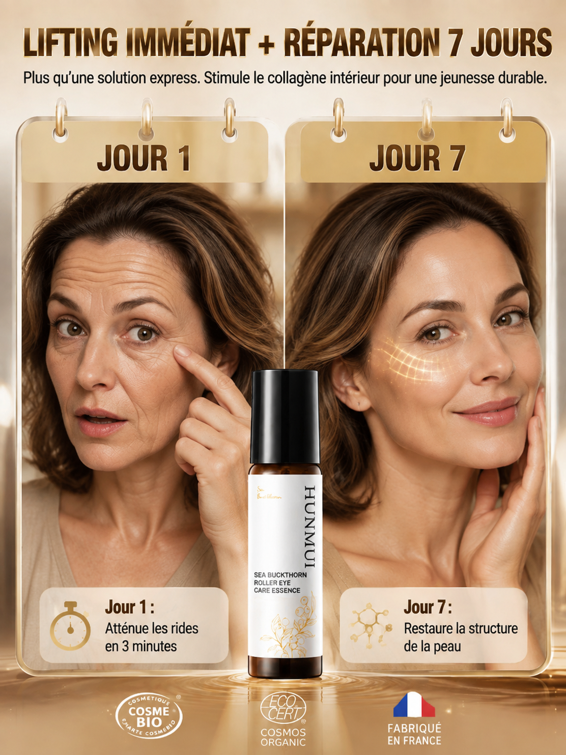 ❄️👁️ Sérum Yeux Anti-Âge | Embout Métal Décongestionnant | Huile de Ricin Active | Anti-Cernes Puissant | Efficacité Prouvée ✨