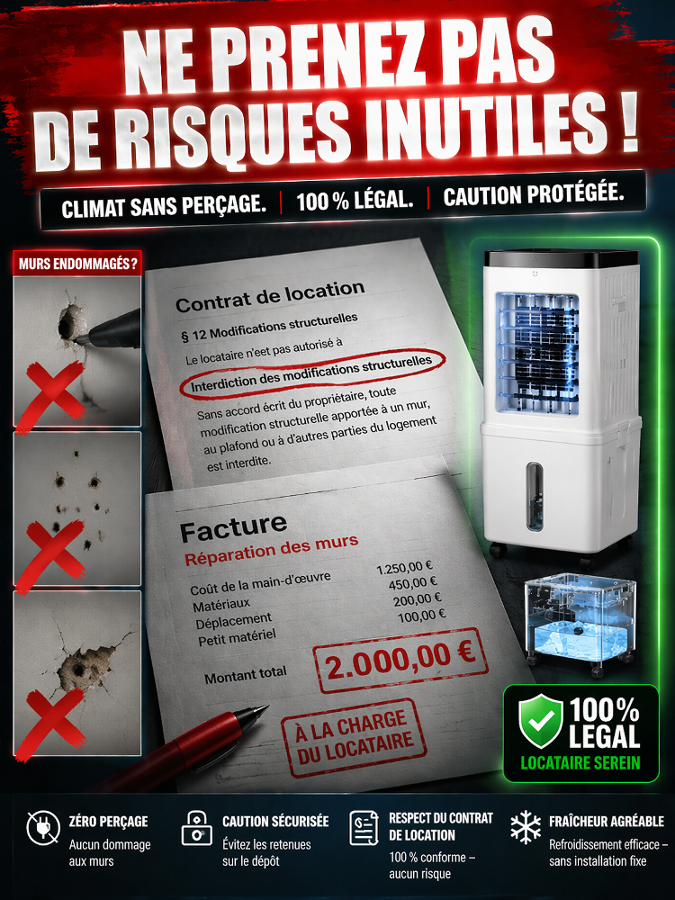 【Baisse de 6°C en 3s】Mini Rafraîchisseur d'Air Portable ❄️ | Sans Tuyau ni Installation | 1 kWh pour 3 Jours 🌬️