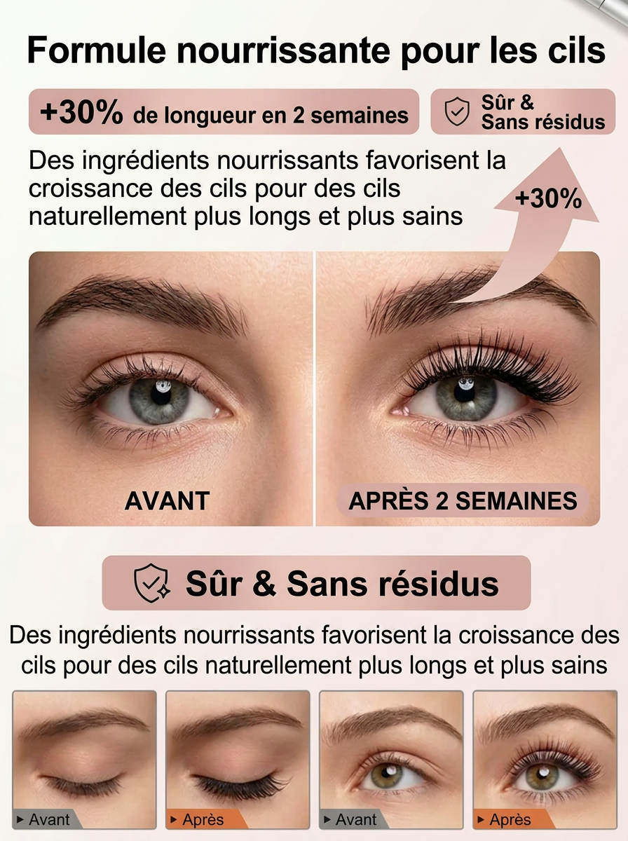 Mascara Métallique 3-en-1 | Effet Naturel Zéro Paquet | Sérum de Croissance Intégré | Waterproof 24h ✨👁️