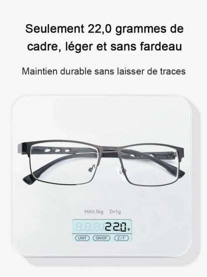 [Sans Ordonnance] Lunettes de Lecture à Zoom Intelligent 👓 | Vision Nette -10.0 à +10.0 | Anti-Lumière Bleue | Photochromiques | Monture Titane 7g ☀️