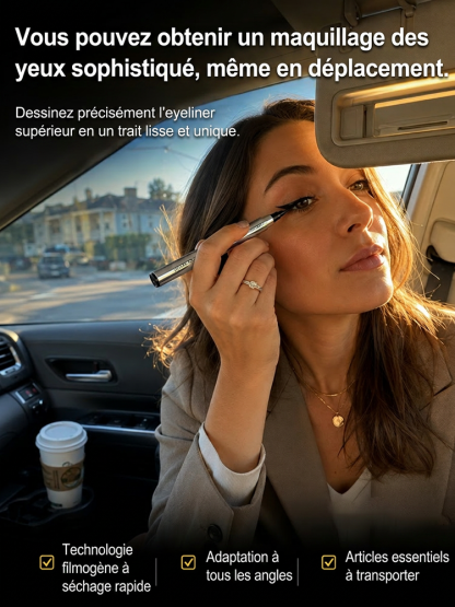 [Secret Pro Hollywood] Eyeliner Rotatif 360° | Tracé Parfait Sans Trembler | Anti-Bavure 24H | Séchage en 1s 👁️✨