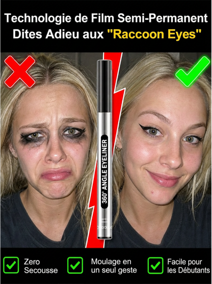 [Secret Pro Hollywood] Eyeliner Rotatif 360° | Tracé Parfait Sans Trembler | Anti-Bavure 24H | Séchage en 1s 👁️✨
