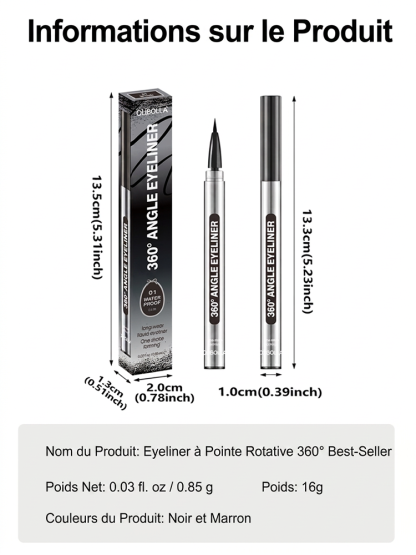 [Secret Pro Hollywood] Eyeliner Rotatif 360° | Tracé Parfait Sans Trembler | Anti-Bavure 24H | Séchage en 1s 👁️✨