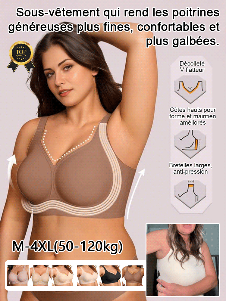 Soutien-gorge confort pour grande poitrine – effet lift instantané, réduction visuelle