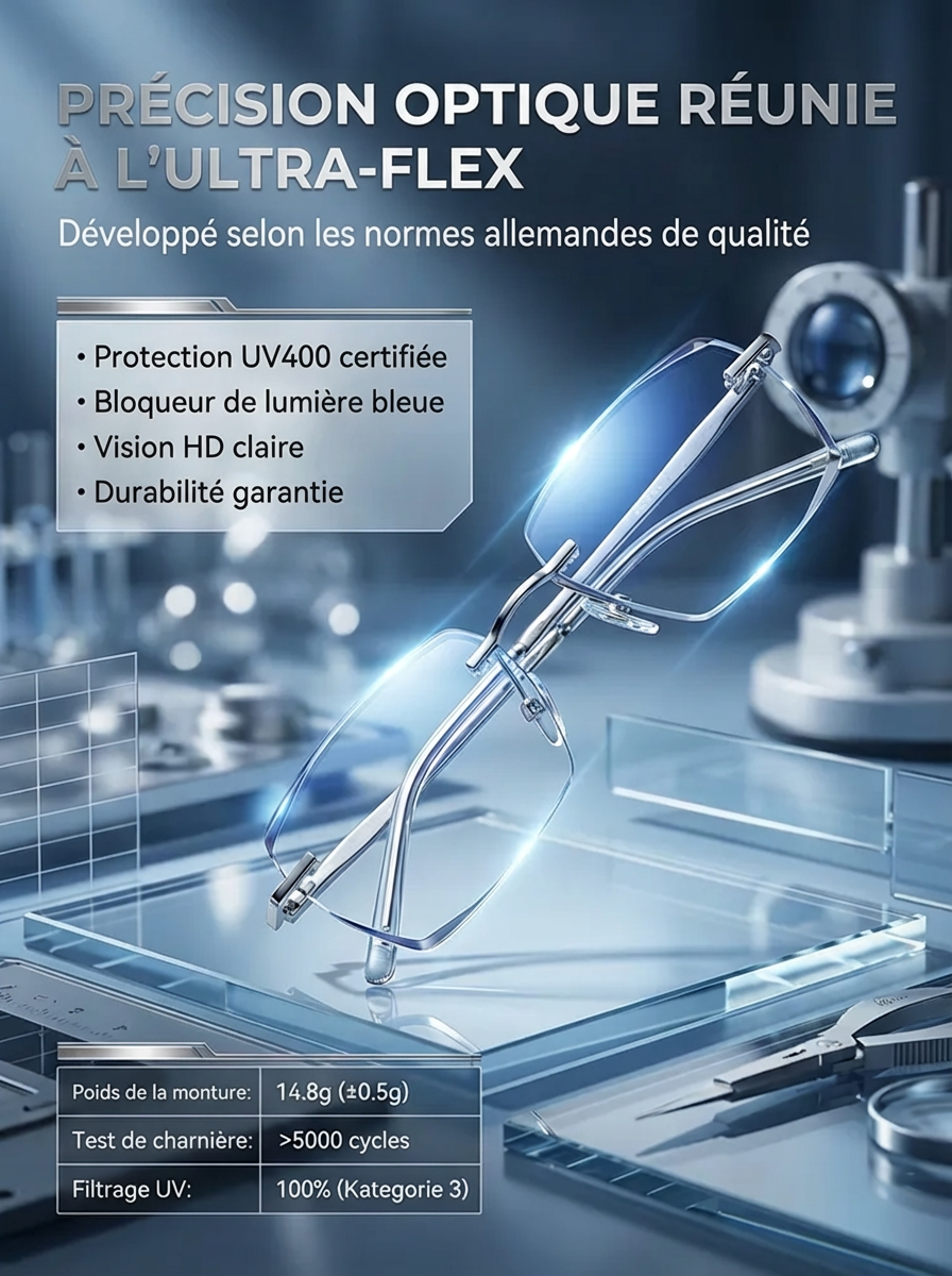 【Sans Ordonnance】Technologie Optique Allemande Iéna - Lunettes Intelligentes Autofocus "Étoile"  | Myopie et Hypermétropie | Filtre Anti-Lumière Bleue| Verres Photochromiques | Monture Titane Ultra-Légère💎👓