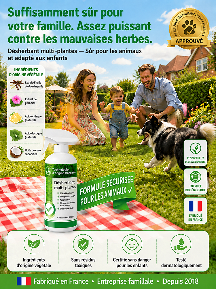 [Remboursement Garanti] Désherbant Biologique Ciblé | Protection 5 Ans | 100% Sans Glyphosate | Sûr pour Gazon et Animaux 🌿🛡️