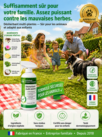 [Remboursement Garanti] Désherbant Biologique Ciblé | Protection 5 Ans | 100% Sans Glyphosate | Sûr pour Gazon et Animaux 🌿🛡️