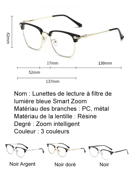 【Sans Ordonnance】Lunettes de Lecture Auto-Ajustables | Correction -10D à +10D | Ajustement en 0,01s | Certifiées CE | Ultra-légères 6g | Anti-lumière Bleue 👓
