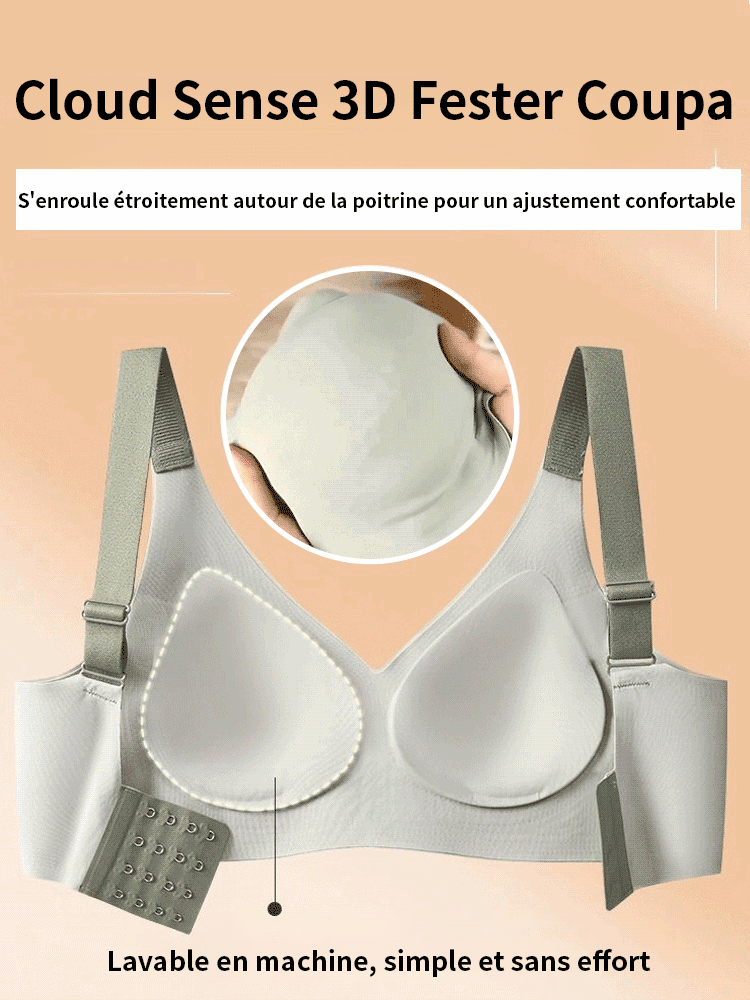 【Effets immédiats et perceptibles】Soutien-gorge sans armatures 3D Comfort | Maintien anti-affaissement et respirabilité optimale 🌸