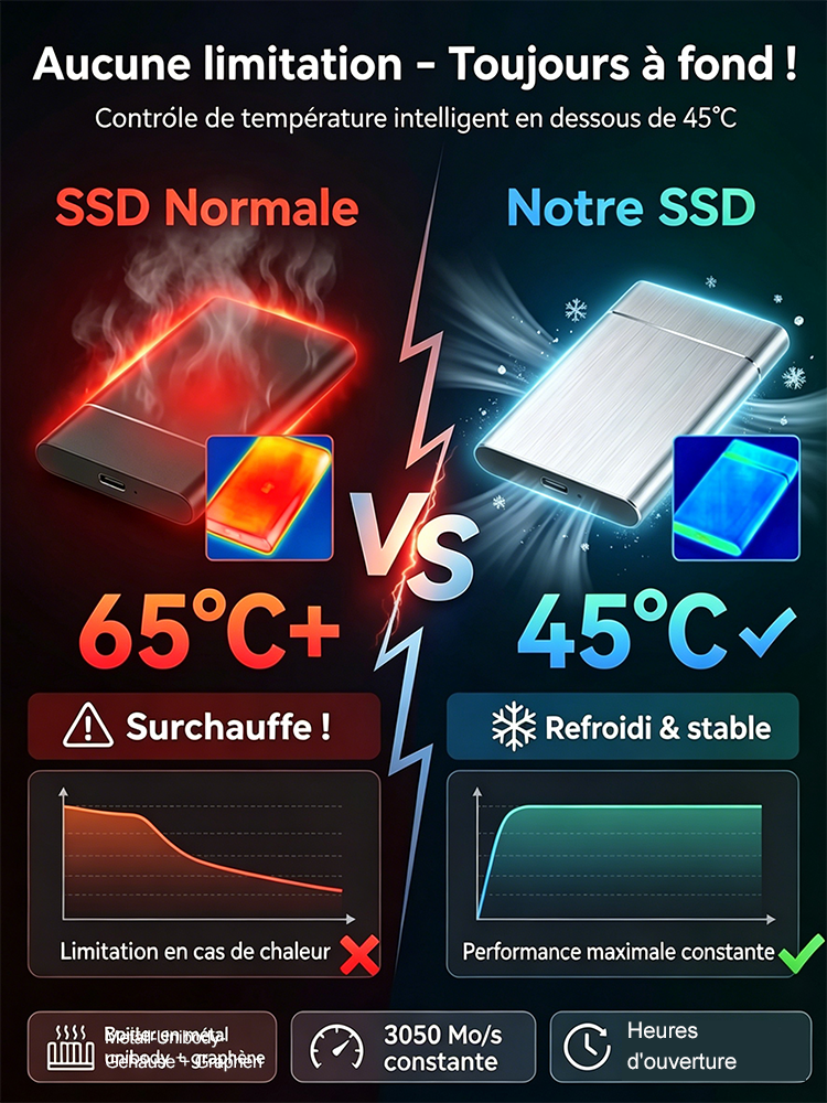 [Garantie 10 Ans] SSD Externe Portable Pro 32To | Vitesse 3050 Mo/s 🚀 | IP54 Résistant Eau et Chocs | Compatible Tous Appareils | Données 100% Protégées 🛡️