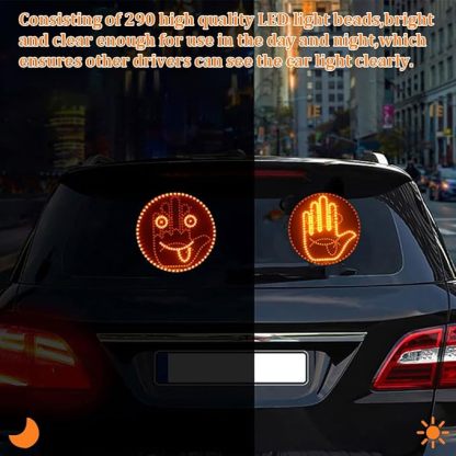 Lumière de Doigt de Voiture et lumière de Signe d'expression,Lumière de Geste pour Voiture pour s'exprimer,2 en 1, lumière d'expression pour Voiture, lumière de Geste pour Voiture
