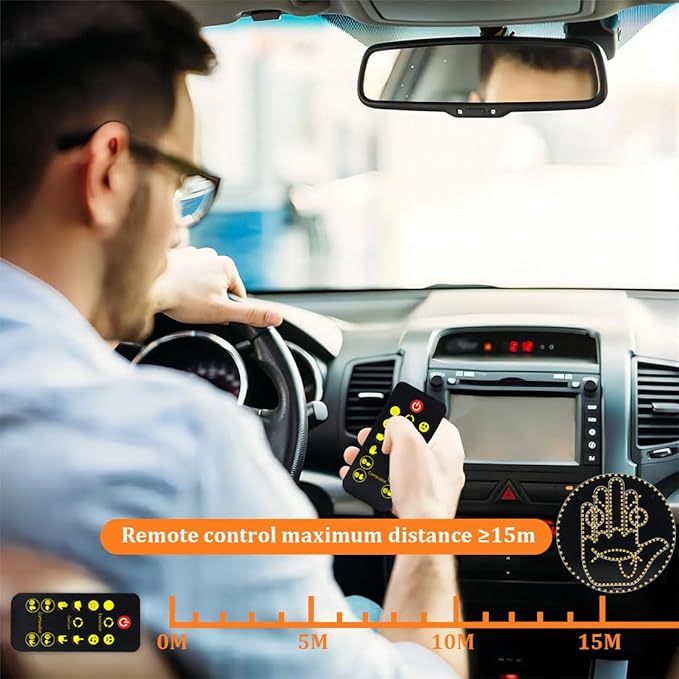 Lumière de Doigt de Voiture et lumière de Signe d'expression,Lumière de Geste pour Voiture pour s'exprimer,2 en 1, lumière d'expression pour Voiture, lumière de Geste pour Voiture