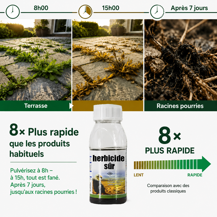 [Recommandé par les Experts Agricoles] Désherbant Puissant | Sans Glyphosate | Action en 3H | 5 Ans Sans Repousse 🌱💧