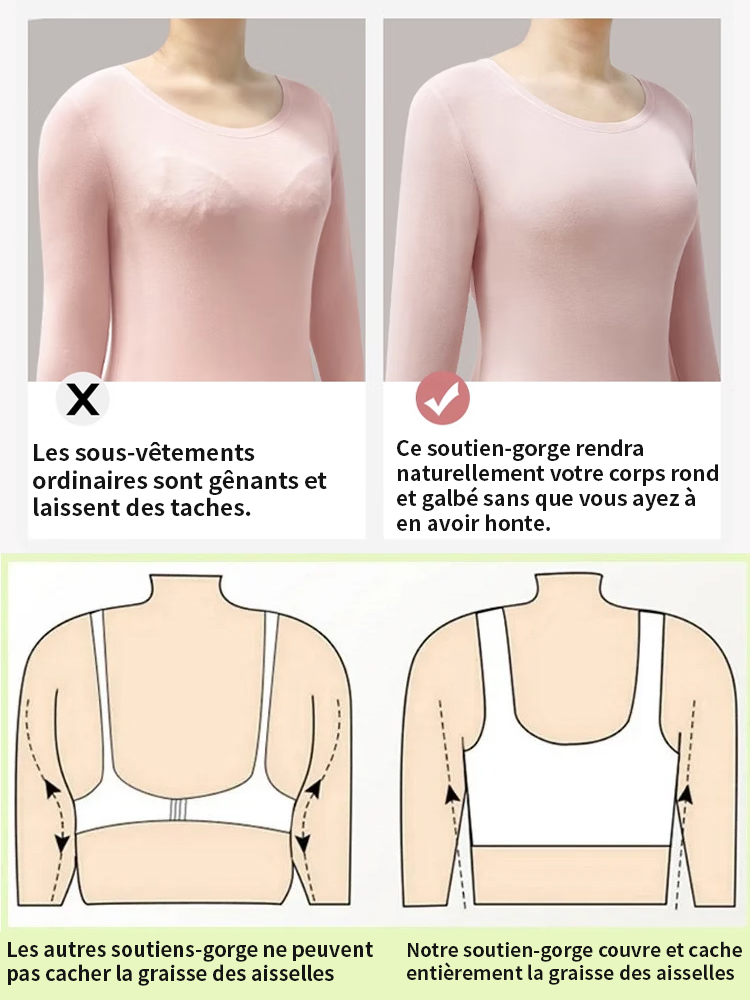 【Effets immédiats et perceptibles】Soutien-gorge sans armatures 3D Comfort | Maintien anti-affaissement et respirabilité optimale 🌸