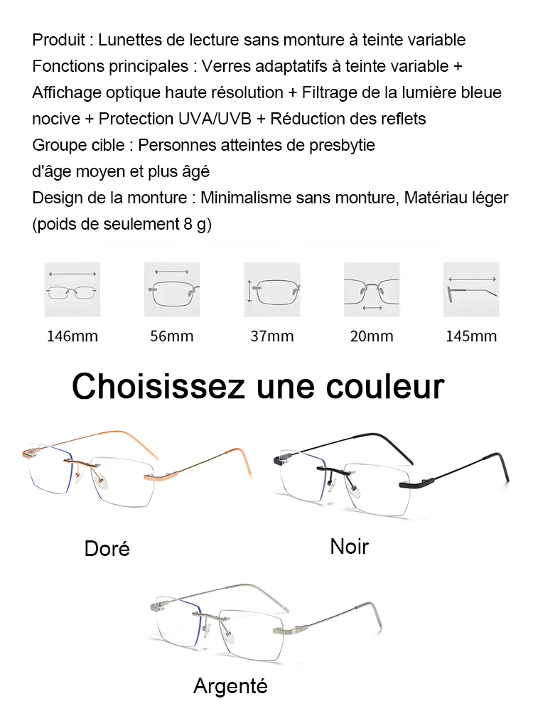 【Aucun examen requis】Technologie Optique d'Iéna - Lunettes Progressives à Zoom Intelligent | AutofocusPrès + Loin | 4-en-1 Solaire + Filtre Anti-Lumière Bleue | Titane Ultra-Léger 👓☀️