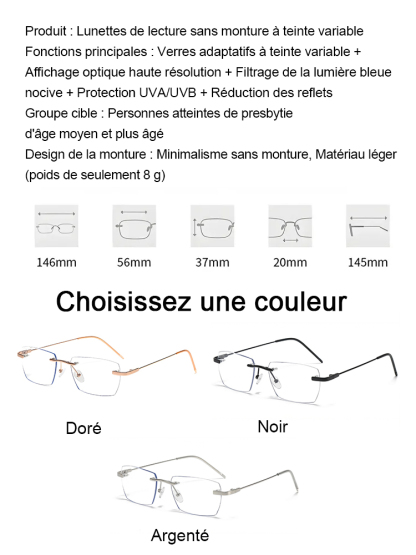 【Aucun examen requis】Technologie Optique d'Iéna - Lunettes Progressives à Zoom Intelligent | AutofocusPrès + Loin | 4-en-1 Solaire + Filtre Anti-Lumière Bleue | Titane Ultra-Léger 👓☀️