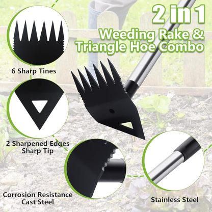 Outil d'arrache-mauvaises herbes avec long manche, outil de désherbage, outil de jardinage, outil de jardinage pour déraciner, désherbeur manuel pour parterre de fleurs, cour