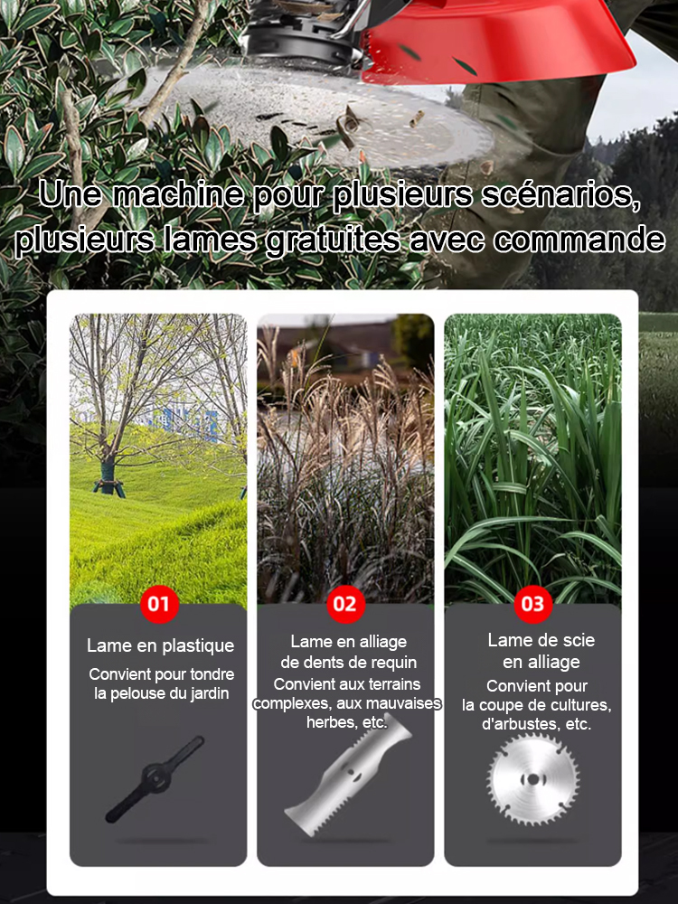 【Une machine pour dix personnes】Tondeuse de jardin portable à batterie au lithium 🔥 Accessoires complets offerts gratuitement
