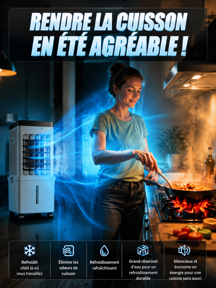 【Baisse de 6°C en 3s】Mini Rafraîchisseur d'Air Portable ❄️ | Sans Tuyau ni Installation | 1 kWh pour 3 Jours 🌬️