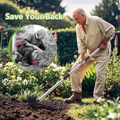 Outil d'arrache-mauvaises herbes avec long manche, outil de désherbage, outil de jardinage, outil de jardinage pour déraciner, désherbeur manuel pour parterre de fleurs, cour