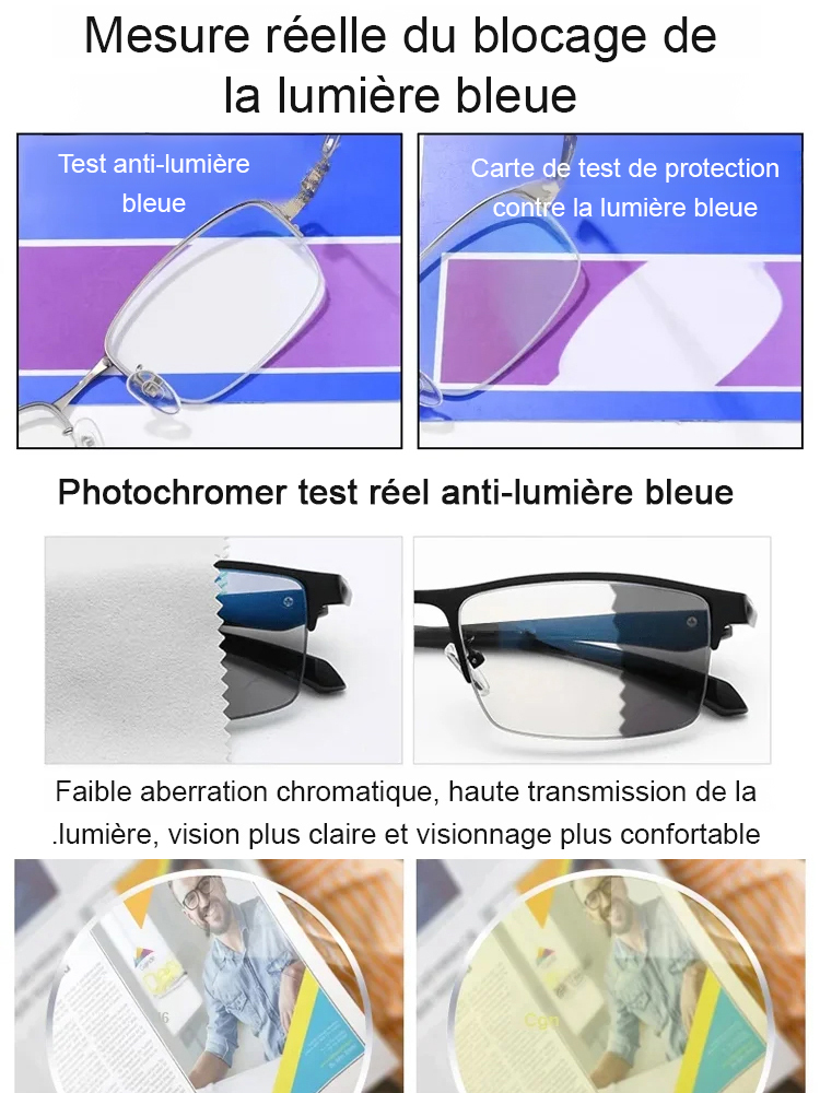 [Sans Ordonnance] Lunettes de Lecture à Zoom Intelligent 👓 | Vision Nette -10.0 à +10.0 | Anti-Lumière Bleue | Photochromiques | Monture Titane 7g ☀️
