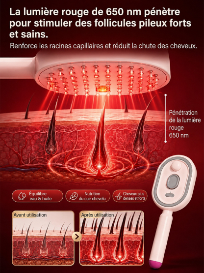 Brosse à cheveux sans rinçage aux huiles essentielles pour atténuer les rougeurs ✅ Brosse à spray | Anti-frisottis | Massage du cuir chevelu ⭐