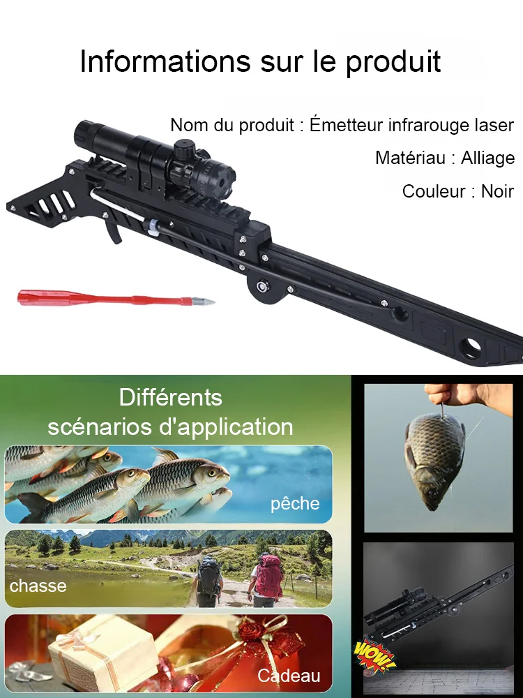 【Utilisation légale sans permis】PrecisionStrike™ Lance-pierre à Viseur Laser🎯Précision de 99,9 % à 200 mètres, pénétration des plaques d'acier en 1 seconde