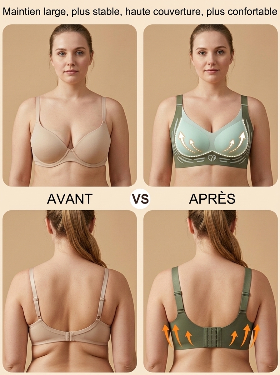 【Effet Amincissant 10 kg】Soutien-Gorge Minimiseur 3D Sans Armatures 💖 | Réduire Visuellement de 2 Bonnets | Maintien Anti-Gravité | Invisible| Respirant 🌸