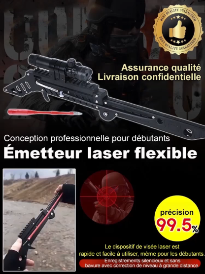 【Utilisation légale sans permis】PrecisionStrike™ Lance-pierre à Viseur Laser🎯Précision de 99,9 % à 200 mètres, pénétration des plaques d'acier en 1 seconde