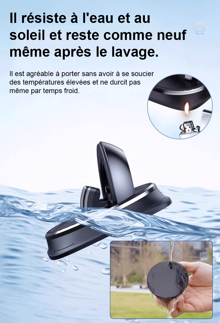 Support Smartphone Voiture Nano - Fixation Ultra Stable 360° - Adhésif Lavable Sans Traces 🚗 📱