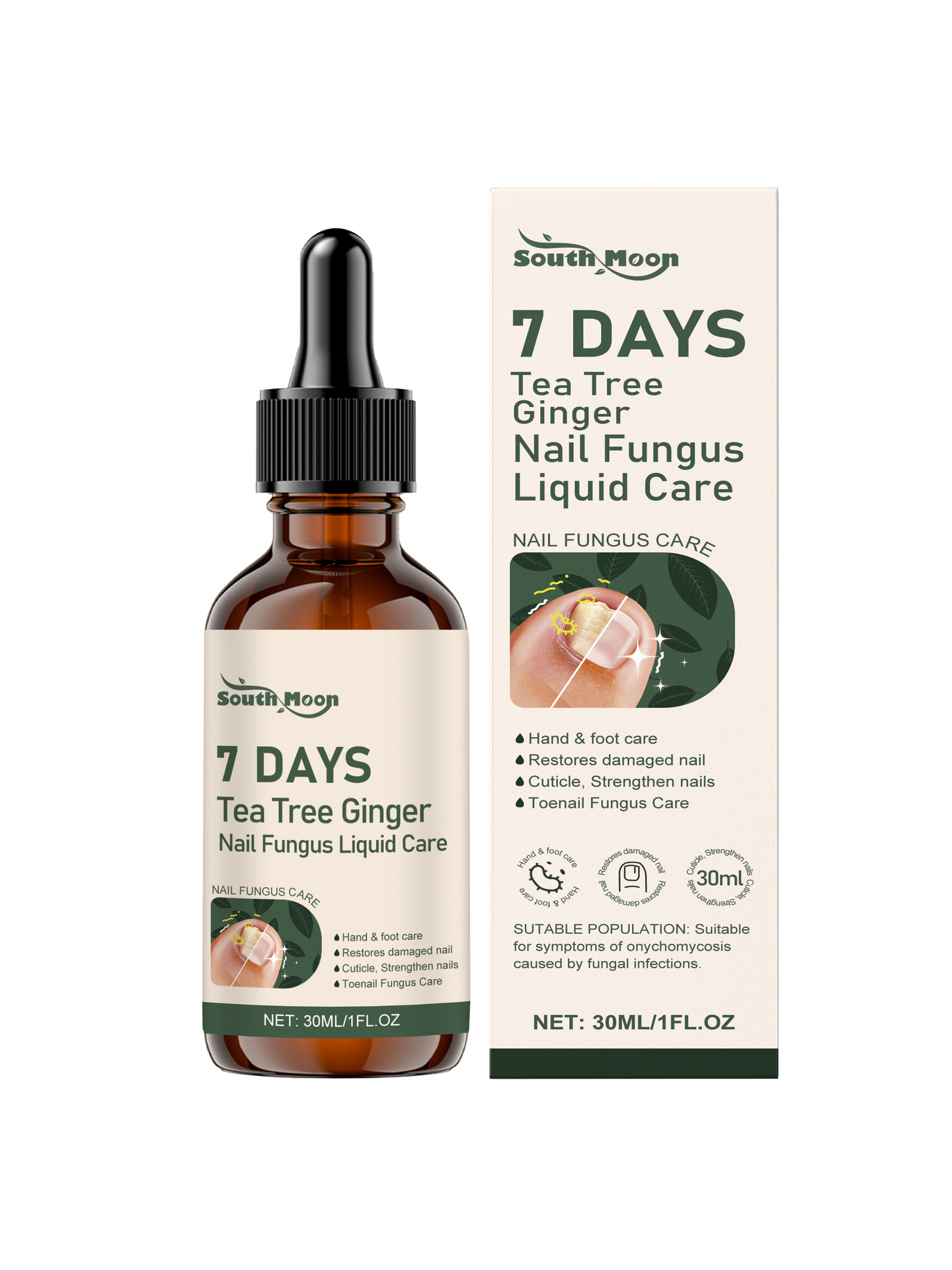 Sérum Réparateur Ongles | Satisfait ouRemboursé | Recommandé par Dermatologues | Concentré 10x Gingembre Arbre à Thé | Anti-Mycose Puissant Anti-Récidive 🌿💅