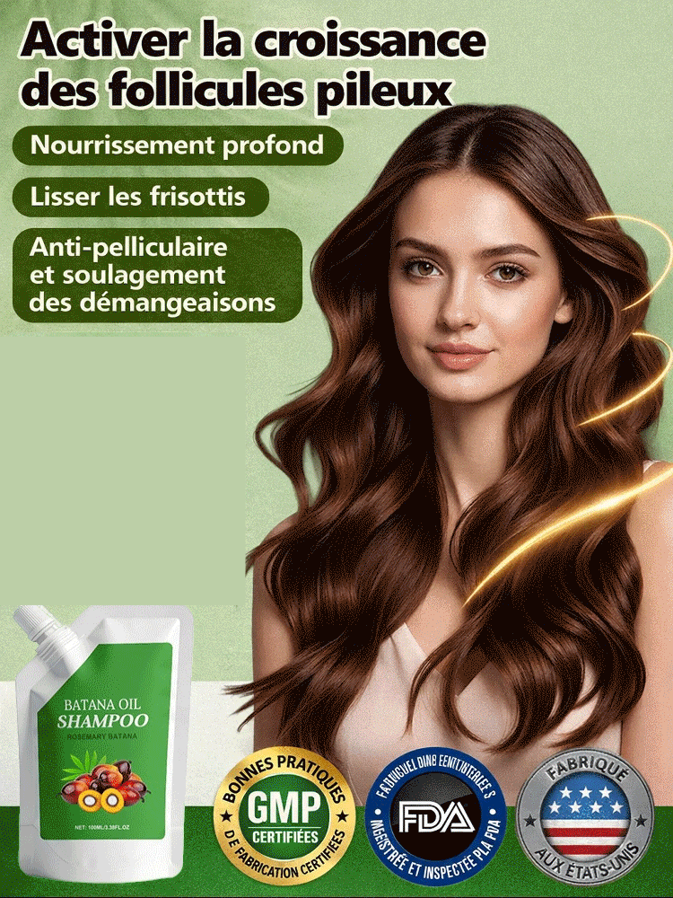 【Top Vente en Pharmacie】Shampooing Repousse Capillaire Huile de Batana 🌿 | Formule Romarin Concentrée 10x | Activateur de Follicules | Recommandé par Dermatologues 🧴