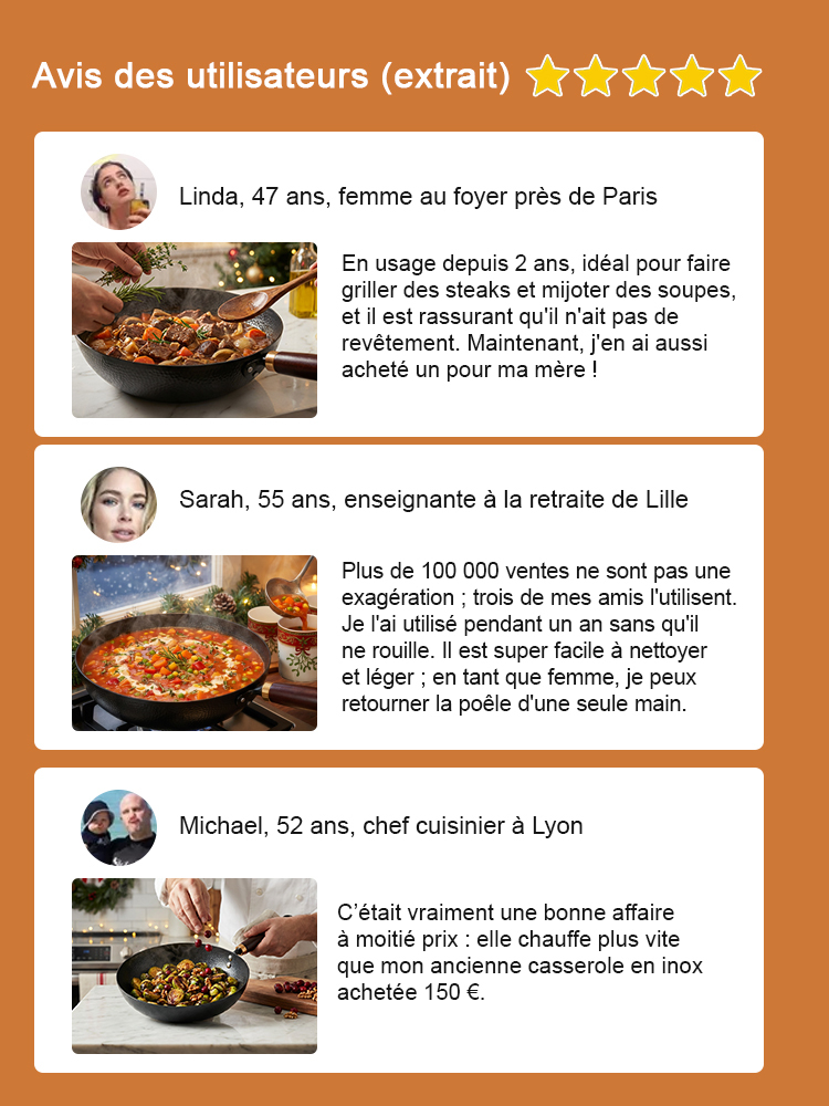 Cocotte artisanal à grains martelés✨ 100 000 coups de martelage artisanal✨ Sans revêtement chimique✨ Sûr et sain, Compatible avec les cuisinières à gaz et à induction✨