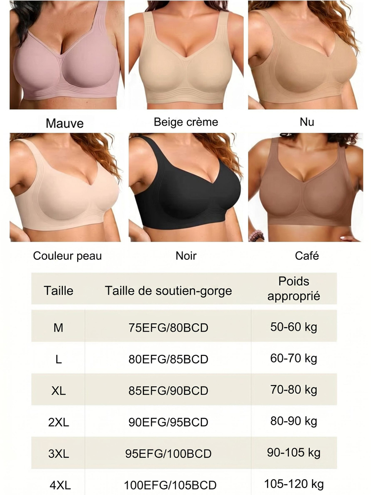 Soutien-gorge confort pour grande poitrine – effet lift instantané, réduction visuelle