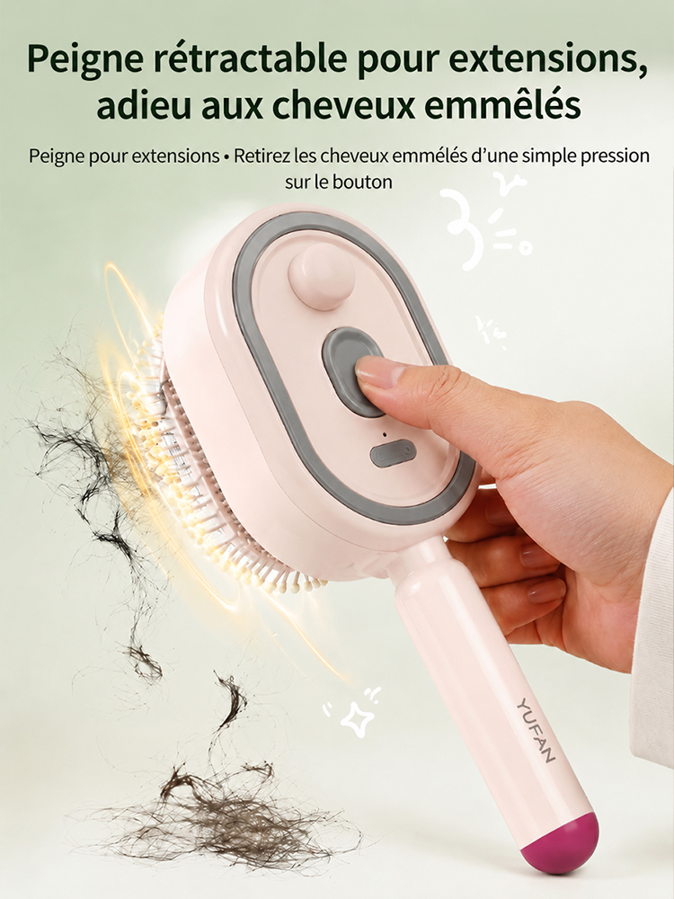 Brosse à cheveux sans rinçage aux huiles essentielles pour atténuer les rougeurs ✅ Brosse à spray | Anti-frisottis | Massage du cuir chevelu ⭐